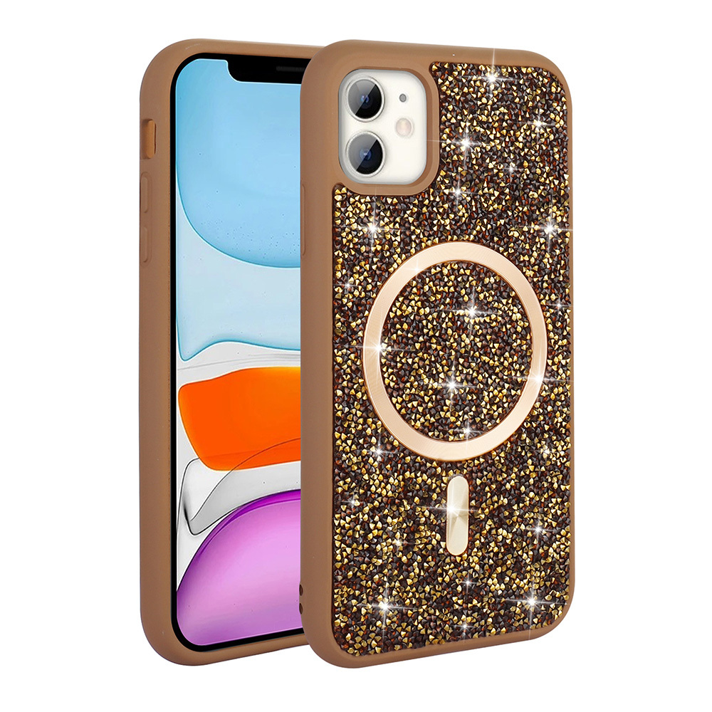 Apple iPhone 11 Case Diamond Design Magsafe charging Zor Mosaic Silicone Cover - 7