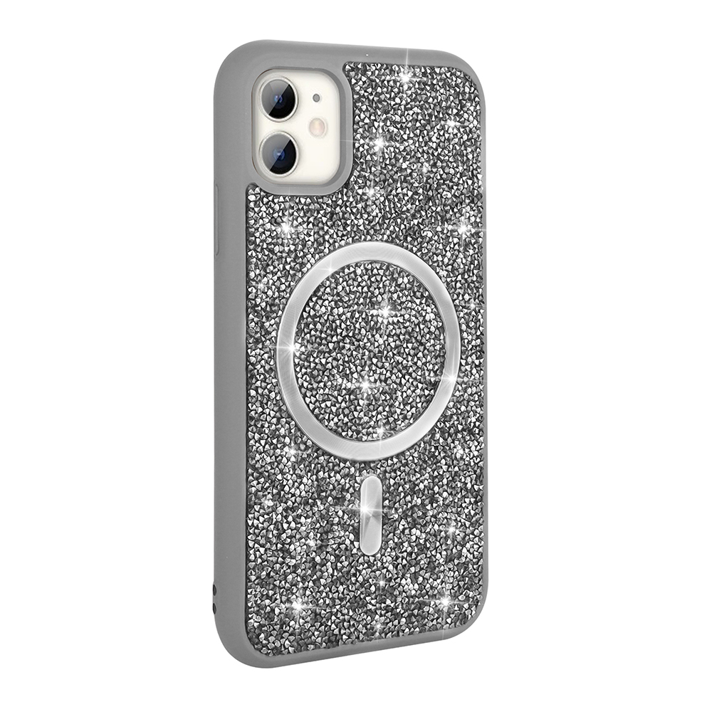 Apple iPhone 11 Case Diamond Design Magsafe charging Zor Mosaic Silicone Cover - 3