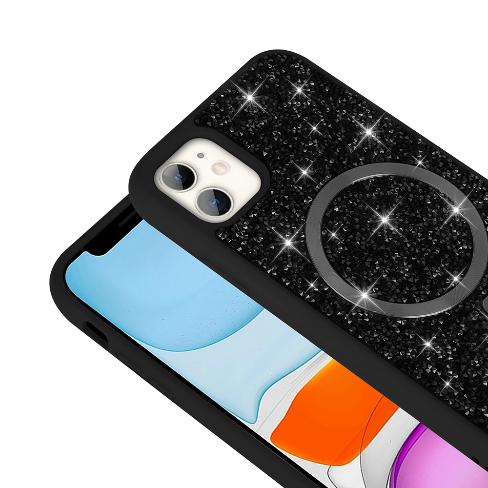 Apple iPhone 11 Case Diamond Design Magsafe charging Zor Mosaic Silicone Cover - 8