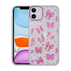 Apple iPhone 11 Case Figured Patterned Luminous Hard Zore Sos Cover NO1