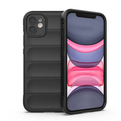 Apple iPhone 11 Case Flexible TPU Hollow Back Surface Design Zore Etnik Silicone Cover Black