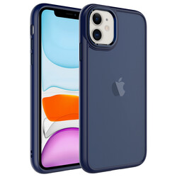 Apple iPhone 11 Case Frosted Hard PC Zore May Cover Navy blue