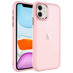 Apple iPhone 11 Case Frosted Hard PC Zore May Cover Light Pink