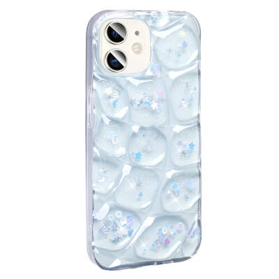 Apple iPhone 11 Case Glittered 3D Patterned Zore Hacar Cover White