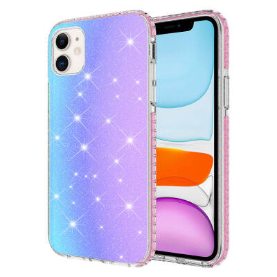 Apple iPhone 11 Case Glossy Color Transition Zore Velle Cover Pink