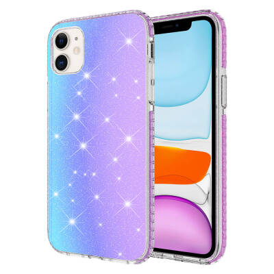 Apple iPhone 11 Case Glossy Color Transition Zore Velle Cover Purple