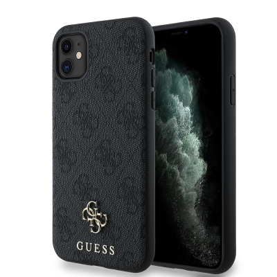 Apple iPhone 11 Case Guess Original Licensed Magsafe Charging Featured Small 4G Classic Cover Black