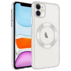 Apple iPhone 11 Case Hard PC with Wireless Charging Zore Riksos Magsafe Cover Colorless
