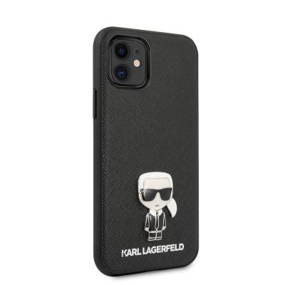 Apple iPhone 11 Case Karl Lagerfeld PU Faux Leather Karl Design Cover Black