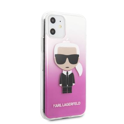 Apple iPhone 11 Case Karl Lagerfeld Semi Transparent Karl Design Cover Pink