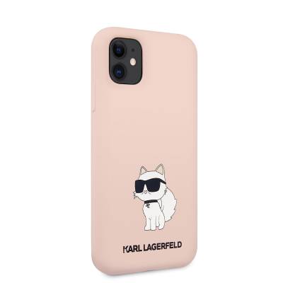 Apple iPhone 11 Case Karl Lagerfeld Silicone Choupette Design Cover Pink