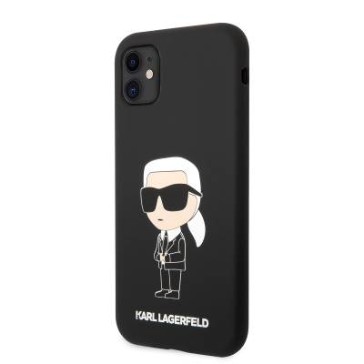 Apple iPhone 11 Case Karl Lagerfeld Silicone Karl Design Cover Black