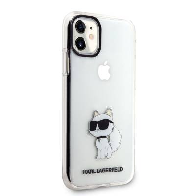 Apple iPhone 11 Case Karl Lagerfeld Transparent Choupette Design Cover Colorless