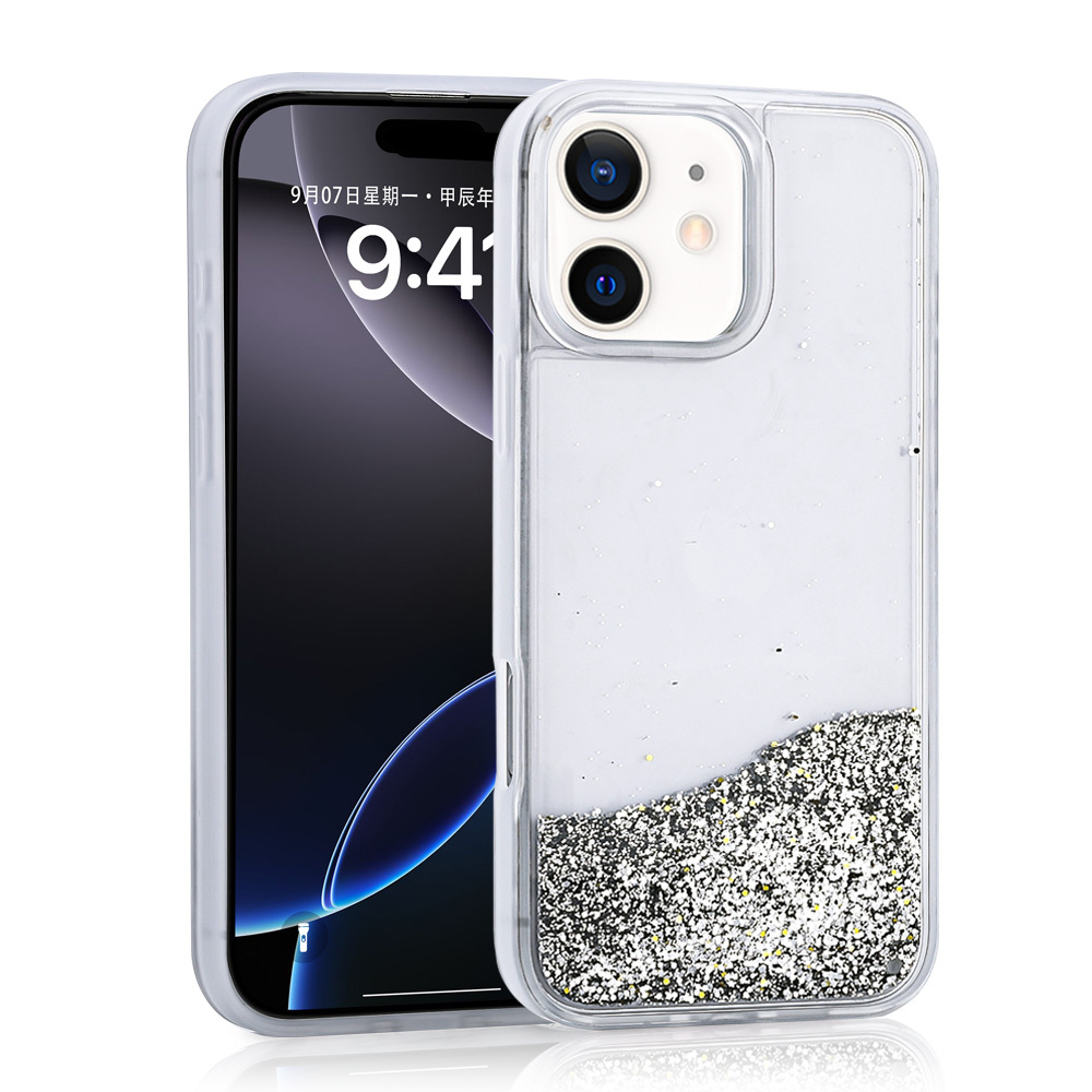 Apple iPhone 11 Case Liquid Glitter Transparent Back Surface Zore Keto Silicone Cover - 5