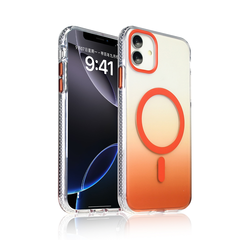 Apple iPhone 11 Case M-safe Charging Feature Transparent Color Transition Zore Toros Cover - 7