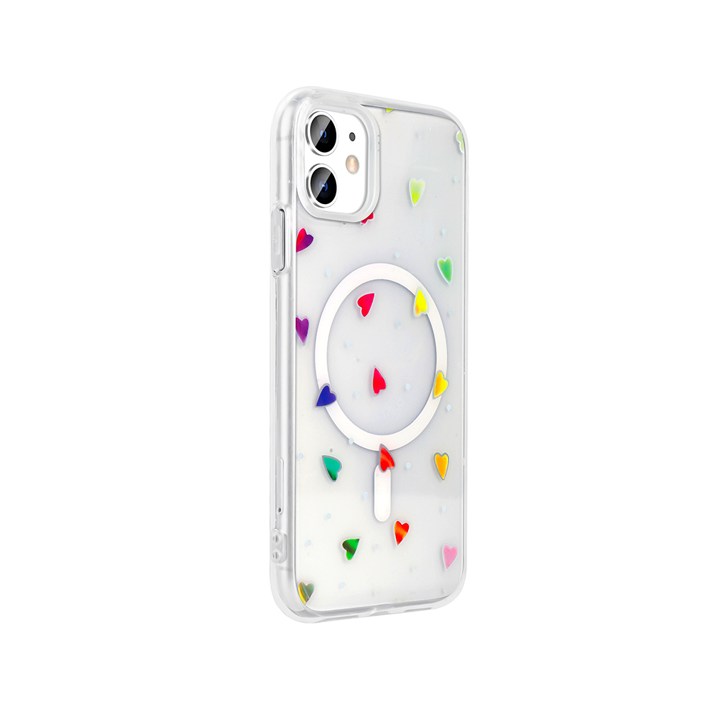 Apple iPhone 11 Case M-Safe Charging Transparent Zore Folk Hard Cover - 10