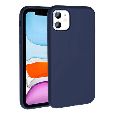 Apple iPhone 11 Case Magsafe Liquid Technology Erasable Hard Charging Feature Zore Kivi Cover Navy blue