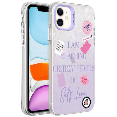 Apple iPhone 11 Case Marble Pattern Zore Marbello Cover Purple