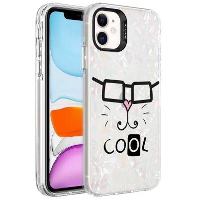 Apple iPhone 11 Case Marble Pattern Zore Marbello Cover White