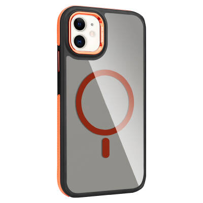 Apple iPhone 11 Case Matte Look Magsafe Charging Feature Zore Solo Cover Orange