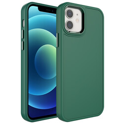 Apple iPhone 11 Case Metal Frame and Button Design Hard Zore Botox Cover Dark Green