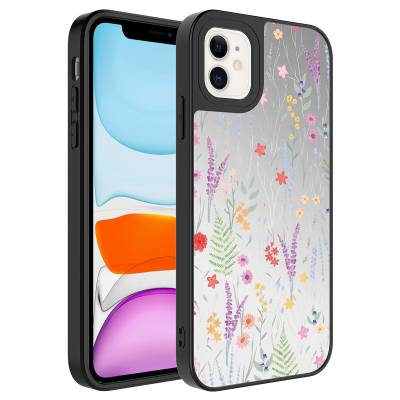 Apple iPhone 11 Case Mirror Patterned Camera Protected Glossy Zore Mirror Cover Dallar