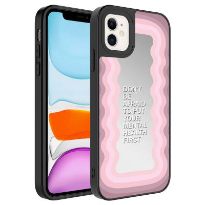 Apple iPhone 11 Case Mirror Patterned Camera Protected Glossy Zore Mirror Cover Ayna