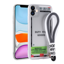 Apple iPhone 11 Case Patterned Hand Strap Corded Zore Astana Silicone Cover Duty Free