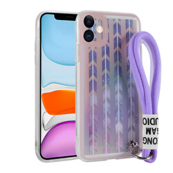 Apple iPhone 11 Case Patterned Hand Strap Corded Zore Astana Silicone Cover Şerit