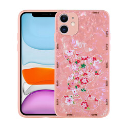 Apple iPhone 11 Case Patterned Hard Silicone Zore Mumila Cover Pink Mouse