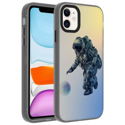 Apple iPhone 11 Case Patterned Zore Dragon Hard Cover Astronot