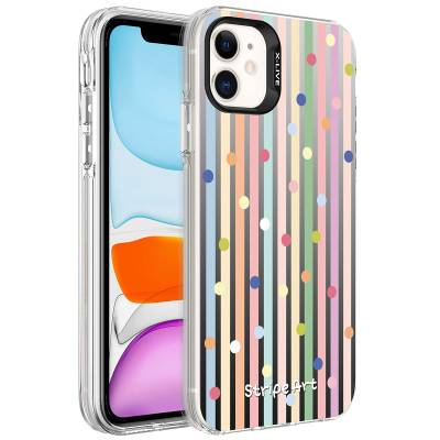 Apple iPhone 11 Case Patterned Zore Silver Hard Cover Noktalar