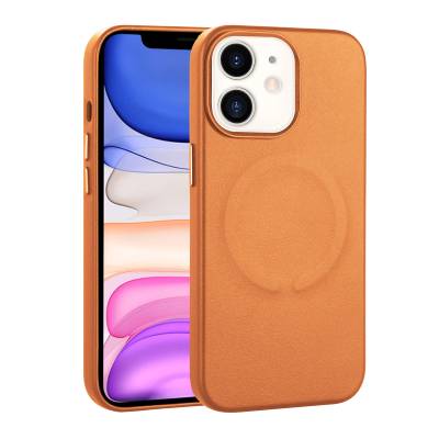 Apple iPhone 11 Case PU Leather Zore Derix Cover with Magsafe Wireless Charging Taba