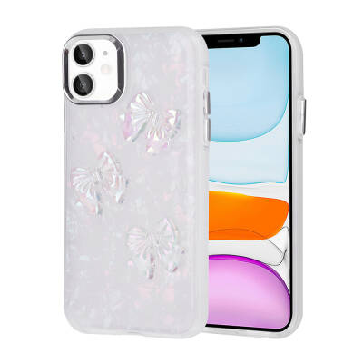 Apple iPhone 11 Case Relief Figured Shiny Zore Eralli Silicone Cover Kelebek