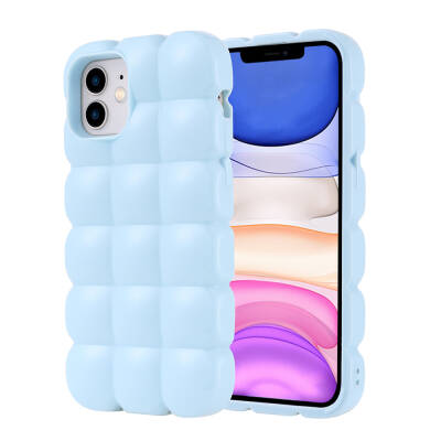 Apple iPhone 11 Case Shiny Flexible Silicone Zore Dom Dom Cover Blue