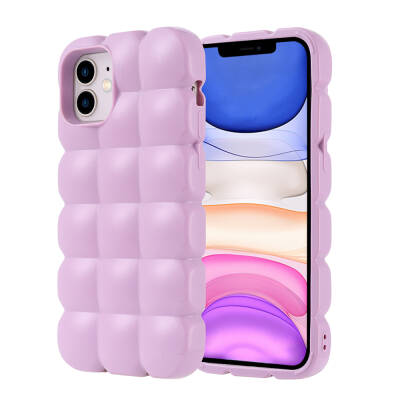 Apple iPhone 11 Case Shiny Flexible Silicone Zore Dom Dom Cover Lila