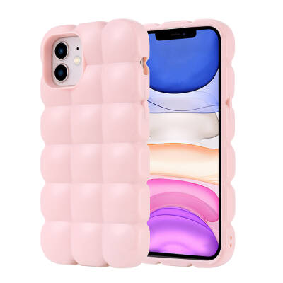 Apple iPhone 11 Case Shiny Flexible Silicone Zore Dom Dom Cover Pink