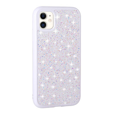 Apple iPhone 11 Case Shiny Stone Design Zore Diamond Cover White