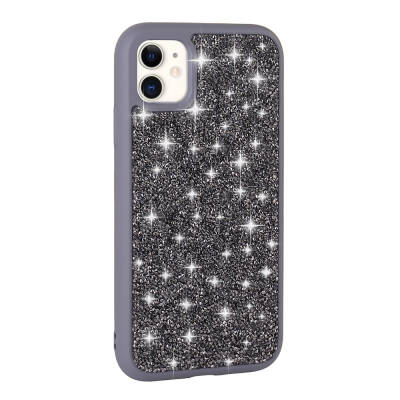 Apple iPhone 11 Case Shiny Stone Design Zore Diamond Cover Grey