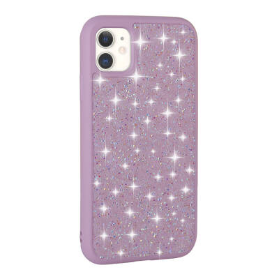 Apple iPhone 11 Case Shiny Stone Design Zore Diamond Cover Lila