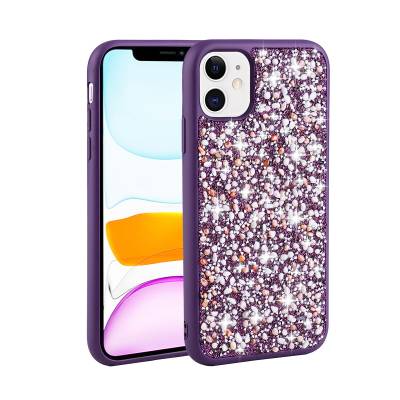 Apple iPhone 11 Case Shiny Stone Design Zore Linea Cover Derin Mor