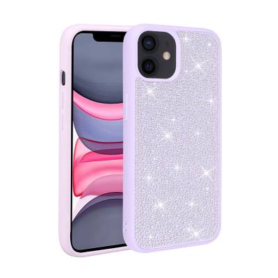 Apple iPhone 11 Case Shiny Stone Design Zore Stone Cover Lila