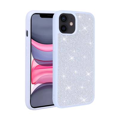 Apple iPhone 11 Case Shiny Stone Design Zore Stone Cover Light Blue