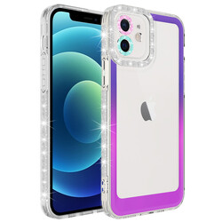 Apple iPhone 11 Case Silvery and Color Transition Design Lens Protected Zore Park Cover Mor-Pembe