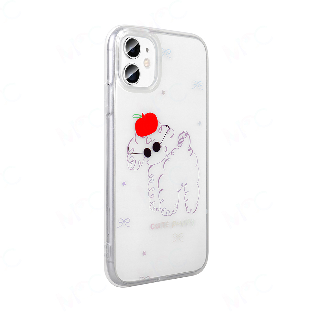 Apple iPhone 11 Case Transparent Figured Zore Folk Hard Cover - 7