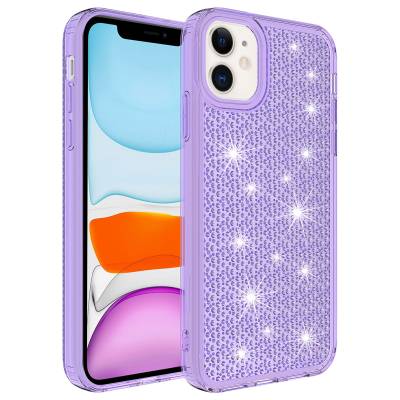 Apple iPhone 11 Case With Airbag Shiny Design Zore Snow Cover Purple