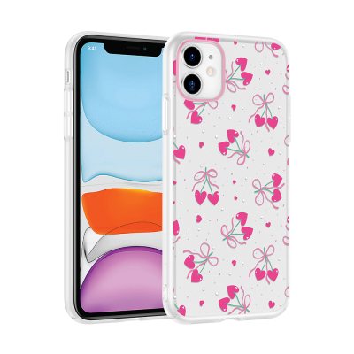 Apple iPhone 11 Case with Camera Protector, Patterned Zore Clip Cover Kalpli Kiraz