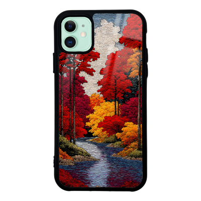 Apple iPhone 11 Case with Camera Protector, Patterned Zore Lusi Cover Ağaçlar