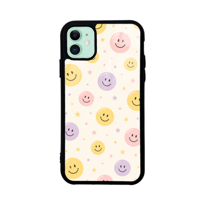 Apple iPhone 11 Case with Camera Protector, Patterned Zore Lusi Cover Gülen Yüzler