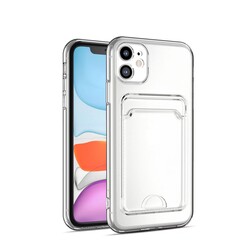 Apple iPhone 11 Case with Card Holder Zore Setra Clear Silicone Cover Colorless